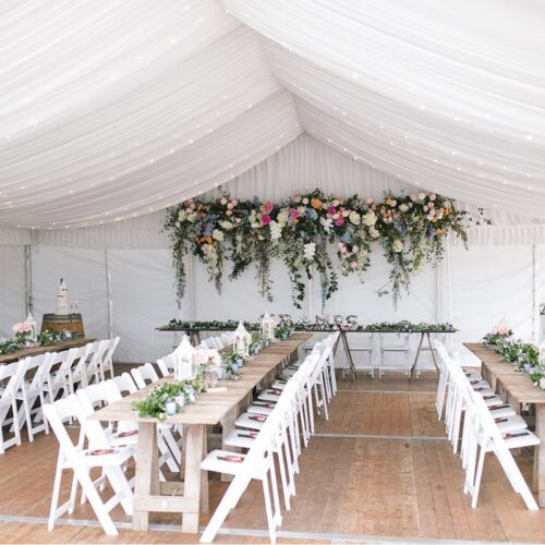 silk lined wedding marquee central coast